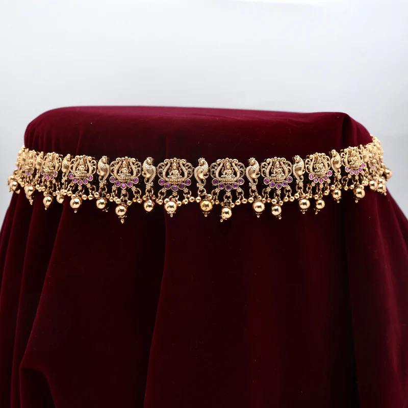 Gold Look Antique Mayur Lakshmi Kemp Bridal Hipchain